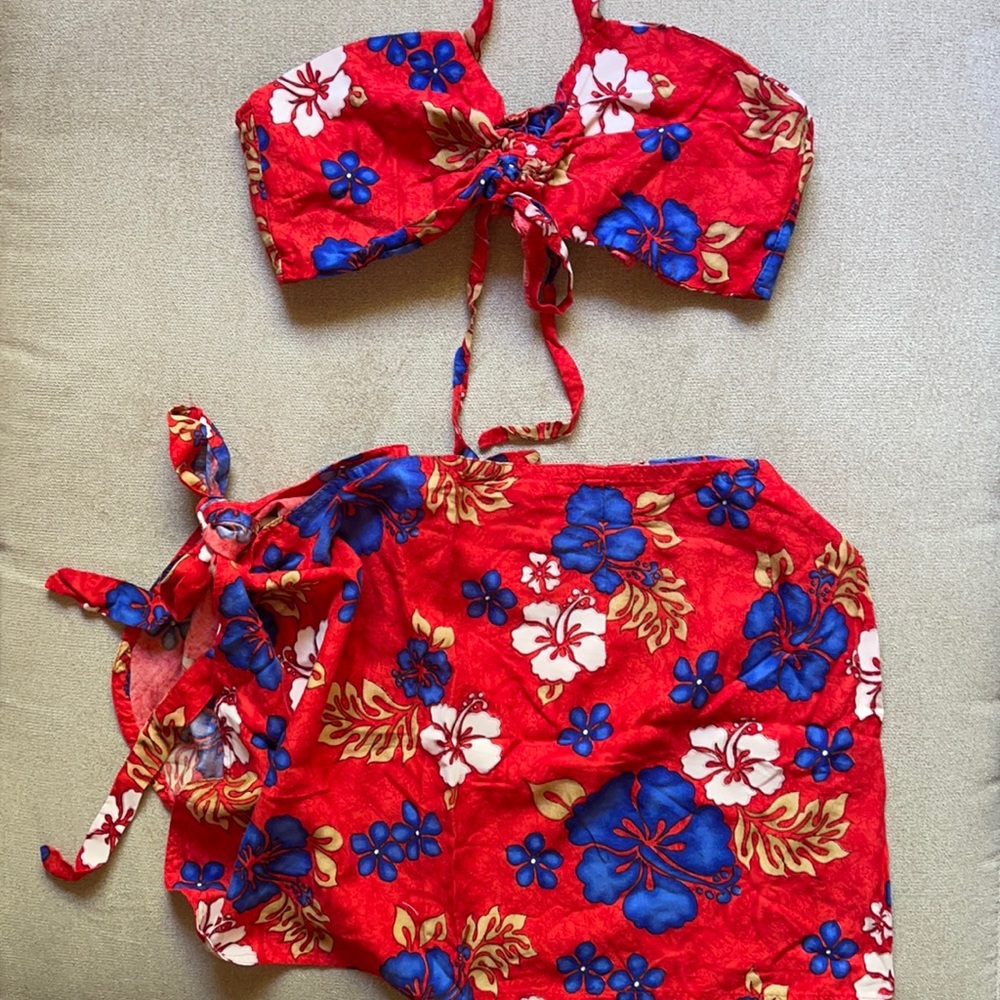 HAWAIIIAN Two Piece Bikini & Skirt Set
